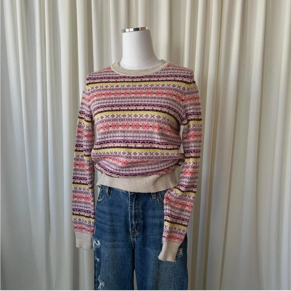 Boden Fair Isle Knit Pullover Wool Blend Size Small. - Picture 2 of 8